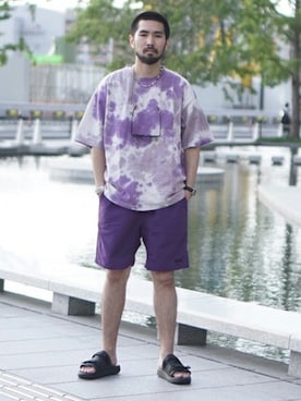 「suicoke（スイコック）のアイテム」を使った、YAMAさんさん（メンズ・177cm）の夏コーディネート