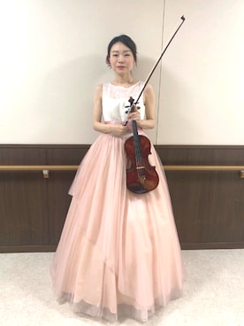 「アイテム（ドレス、ピンク系）」を使った、うえたえり@さん（レディース・160cm）の冬コーディネート