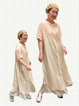 「ehka sopo（エヘカソポ）のアイテム（シャツワンピース）」を使った、お芋ちゃん🐔🍠さん（レディース・160cm）の春コーディネート