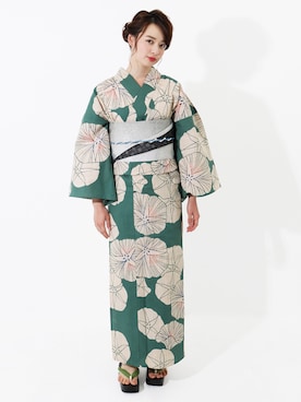 「アイテム（浴衣）」を使った、hataoriさん（レディース・165cm）の春コーディネート