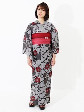 「アイテム（浴衣）」を使った、hataoriさん（レディース・168cm）の春コーディネート