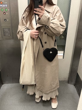 「apres jour（アプレジュール）のアイテム（トレンチコート）」を使った、もも🍑さん（レディース・164cm）の春コーディネート