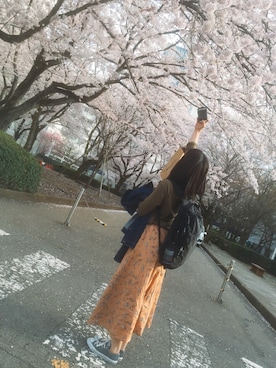 「RAY CASSIN（レイカズン）のアイテム（デニムジャケット）」を使った、ゆうはなさん（レディース・163cm）の春コーディネート