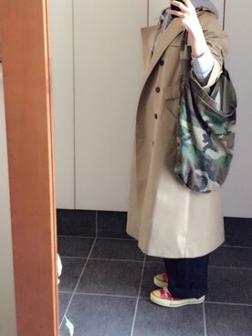 「仕事コーデ」｜「アイテム（トレンチコート）」を使った、m☆ 58さん（レディース・153cm）の冬コーディネート