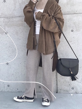 「チョコ色に染まれ」｜「アイテム（キャミソール）」を使った、coccoさん（レディース・152cm）の冬コーディネート