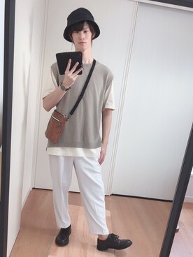 「DAISO（DAISO）のアイテム（アナログ腕時計）」を使った、wayuさん（メンズ・169cm）の夏コーディネート