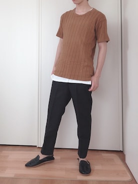 「ADAM ET ROPE'（アダムエロペ）のアイテム（スリッポン）」を使った、wayuさん（メンズ・169cm）の秋コーディネート
