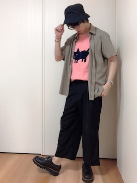 「MB（エムビー）のアイテム（帽子）」を使った、wayuさん（メンズ・169cm）の秋コーディネート