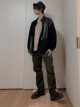 「MB（エムビー）のアイテム（帽子）」を使った、wayuさん（メンズ・169cm）の秋コーディネート