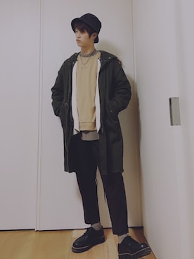 「CASPER JOHN（キャスパージョン）のアイテム（モッズコート）」を使った、wayuさん（メンズ・169cm）の冬コーディネート