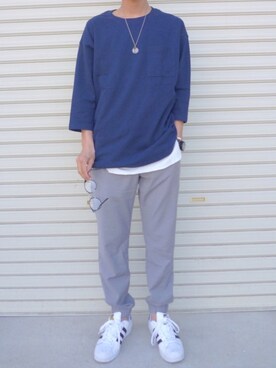 「WEGO（ウィゴー）のWEGO/スラブワッフルラウンドロングタンクトップ（タンクトップ）」を使った、zaoldyeck(ゼノ)さん（メンズ・166cm）の春コーディネート
