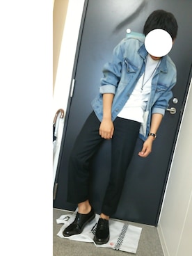「Hanes」｜「アイテム（デニムジャケット）」を使った、KaiTo//さん（メンズ・172cm）の春コーディネート