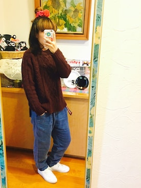 「min@RNA（ミンアットアールエヌエー）のアイテム」を使った、こにーさん（レディース・153cm）の冬コーディネート