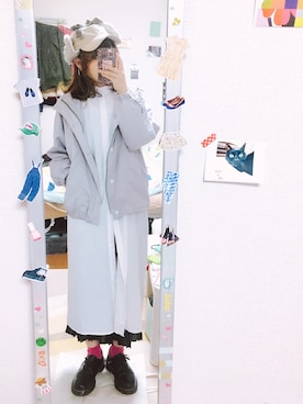 「PAR ICI（パーリッシィ）のアイテム（マウンテンパーカー）」を使った、こにーさん（レディース・153cm）の春コーディネート