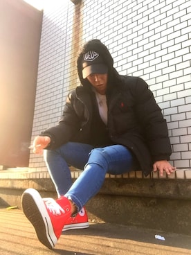 「Chrome Hearts」｜「アイテム（ダウンジャケット/コート）」を使った、N.Hさん（メンズ・166cm）の冬コーディネート