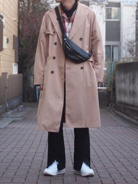 「sunsea」｜「アイテム（トレンチコート）」を使った、yuuichroさん（メンズ・168cm）の冬コーディネート