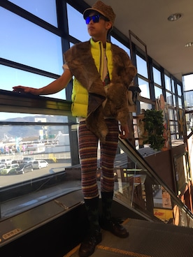 「RRL（ダブル アール エル）のアイテム（ダウンベスト）」を使った、vestman'sさん（メンズ・175cm）の冬コーディネート