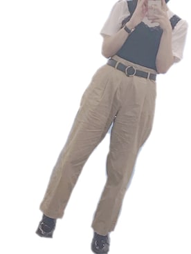 「UNIQLO（ユニクロ）のMEN スーピマコットンクルーネックT（半袖）A（Tシャツ/カットソー）」を使った、ぺさん（レディース・155cm）の夏コーディネート