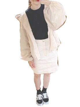 「one after another NICE CLAUP（ワンアフターアナザーナイスクラップ）のアイテム（ブルゾン）」を使った、ぺさん（レディース・155cm）の春コーディネート