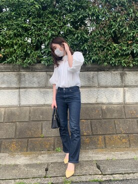 「SNIDEL（スナイデル）のボリュームシアーブラウス（シャツ/ブラウス）」を使った、ぴのうえさん（レディース・161cm）の春コーディネート