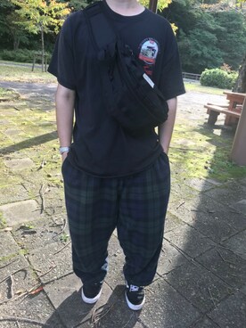 「fuct（ファクト）のアイテム（ボディバッグ/ウエストポーチ）」を使った、がくさん（メンズ・165cm）の秋コーディネート