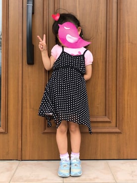 「Angel Loveのアイテム（ワンピース、ブラック系）」を使った、hahoさん（レディース・150cm）の春コーディネート