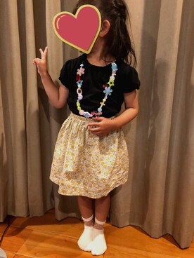 「ELFIN DOLLのアイテム（Tシャツ/カットソー、ブラック系）」を使った、hahoさん（レディース・150cm）の夏コーディネート
