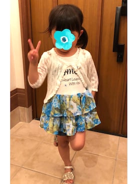 「3can4on（サンカンシオン）のアイテム（サンダル）」を使った、hahoさん（キッズ・100cm）の夏コーディネート