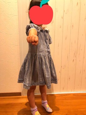 「Little Candoのアイテム（ワンピース、ブルー系）」を使った、hahoさん（レディース・150cm）の夏コーディネート