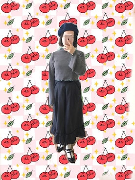 「passage mignon/flaneur（パサージュミニョンフラヌール）のアイテム（ハンチング/ベレー帽）」を使った、Laura0708さん（レディース・155cm）の秋コーディネート