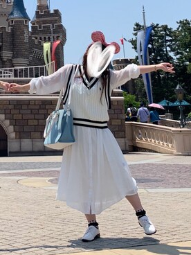 「a.g.plus（エージープラス）のアイテム（シューズ）」を使った、momoKoさん（レディース・150cm）の夏コーディネート