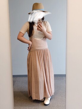 「a.g.plus（エージープラス）のアイテム（シューズ）」を使った、momoKoさん（レディース・150cm）の夏コーディネート