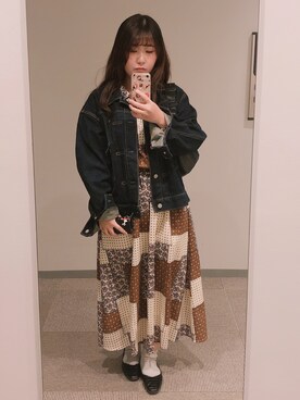 「a.g.plus（エージープラス）のアイテム（ワンピース/ドレス）」を使った、momoKoさん（レディース・149cm）の秋コーディネート