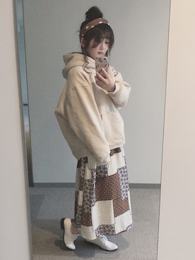 「a.g.plus（エージープラス）のアイテム（シューズ）」を使った、momoKoさん（レディース・149cm）の冬コーディネート