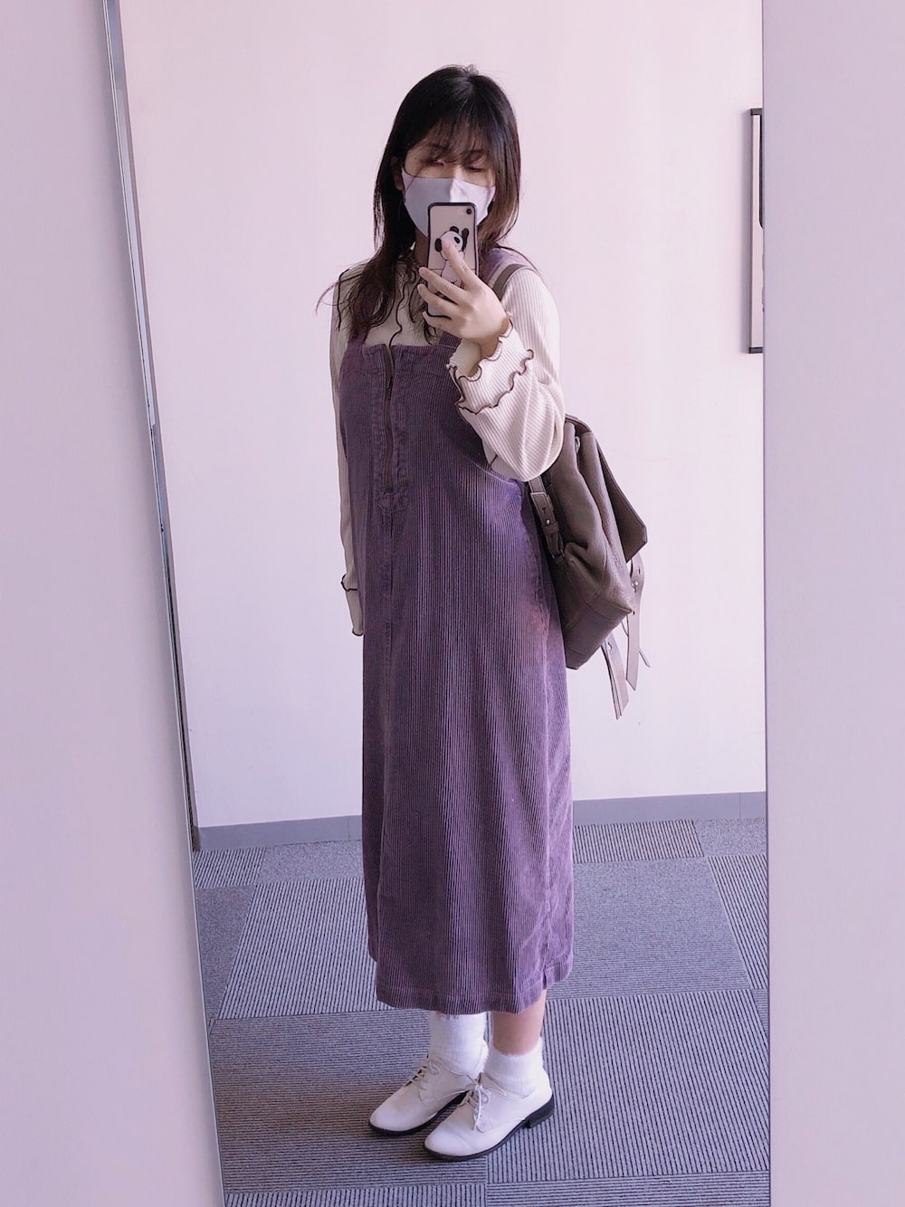 「wearhalloween2020、秋コーデ、お洒落さんとつながりたい、低身長、ワンピース、パープル」｜「RID.DLE FROMのアイテム（ワンピース/ドレス、パープル系）」を使った、momoKoさん（レディース・150cm）の秋コーディネートの1枚目の写真