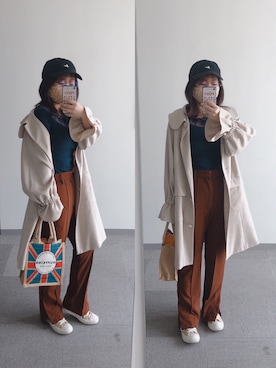 「RETRO GIRL（レトロガール）のアイテム（トレンチコート）」を使った、momoKoさん（レディース・150cm）の春コーディネート