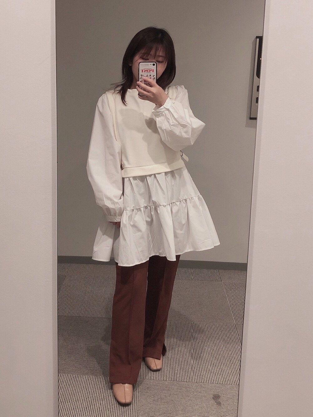 「シンプル、おしゃれさんと繋がりたい、白シャツ、しまむら、カジュアルガーリー、低身長」｜「しまむらのアイテム（シャツ/ブラウス、ホワイト系）」を使った、momoKoさん（レディース・150cm）の夏コーディネートの1枚目の写真
