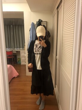 「UNIQLO（ユニクロ）のアイテム（スタジャン）」を使った、sky欣峰さん（レディース・163cm）の冬コーディネート