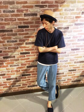 「grace hats（グレースハット）のアイテム（キャップ）」を使った、Yeuk Kuk Judahさん（メンズ・168cm）の夏コーディネート