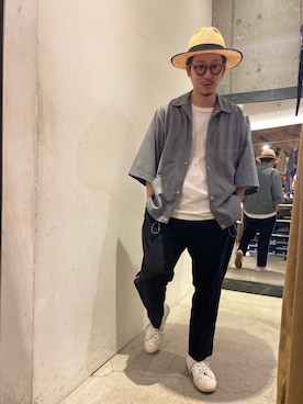「HAVERSACK（ハバーザック）のアイテム（パンツ）」を使った、sandinistaさん（メンズ・170cm）の夏コーディネート