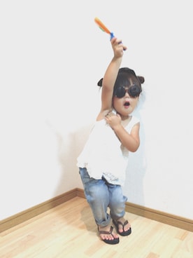 「アイテム（ビーチサンダル）」を使った、miaoさん（キッズ・100cm）の夏コーディネート