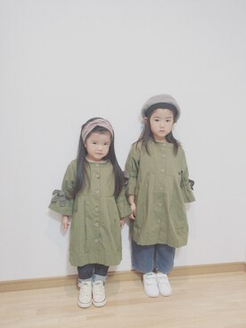 「シンプルおしゃれが好き」｜「アイテム（ハンチング/ベレー帽）」を使った、miaoさん（キッズ・100cm）の秋コーディネート