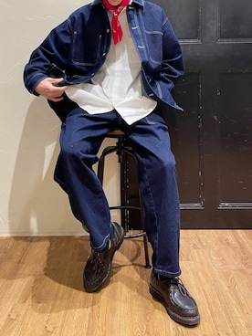 「バンダナ」｜「アイテム（ブルゾン）」を使った、ゴン太さん（メンズ・173cm）の春コーディネート
