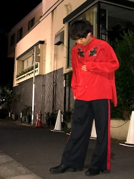 「ジャージーパンツ」｜「アイテム（ブーツ）」を使った、Kazumaさん（メンズ・167cm）の夏コーディネート