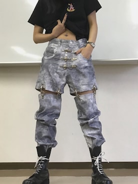 「M.Y.O.B（エム.ワイ.オー.ビー）のアイテム（パンツ）」を使った、IZUMIさん（レディース・159cm）の夏コーディネート