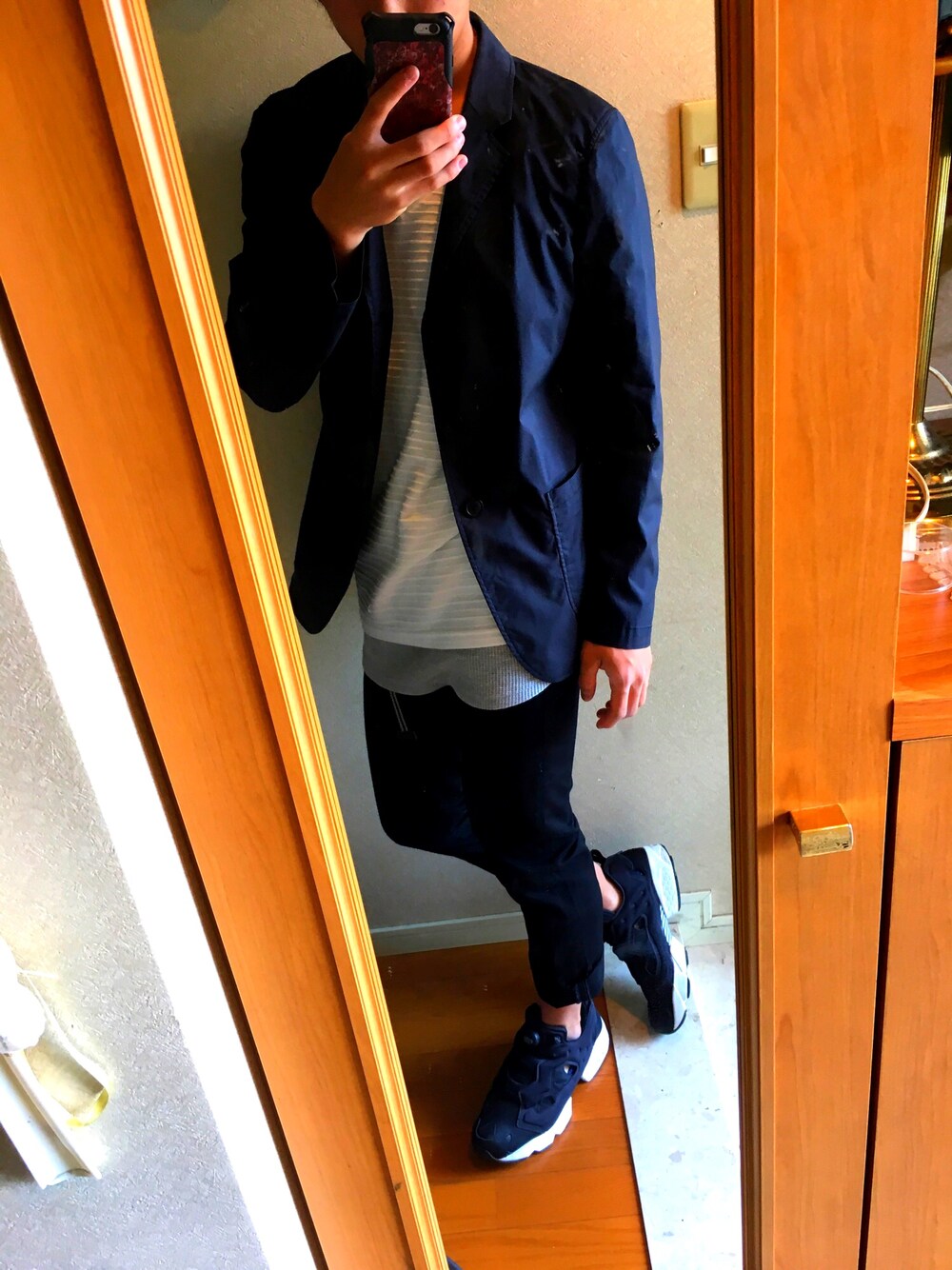 「UNIQLOのアイテム（ナイロンジャケット、その他）」を使った、Takutoさん（メンズ・167cm）の春コーディネートの1枚目の写真