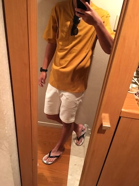 「VANS（バンズ）のアイテム（ビーチサンダル）」を使った、Takutoさん（メンズ・167cm）の夏コーディネート