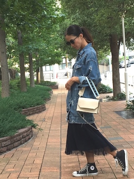 「スタッズ」｜「アイテム（ジャケット/アウター）」を使った、JUNKOさん（レディース・168cm）の秋コーディネート