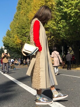 「Ameri（アメリ）のアイテム（その他アウター）」を使った、JUNKOさん（レディース・168cm）の秋コーディネート