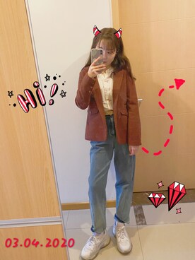 「F i.n.t（フィント）のアイテム（ジャケット/アウター）」を使った、リュテさん（レディース・158cm）の春コーディネート
